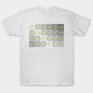 Quilted Effect In Yellow And Gray Gradients T-Shirt